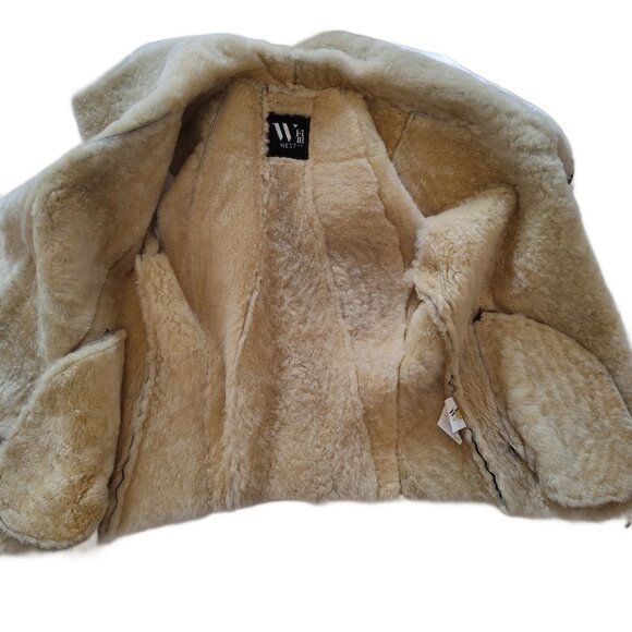 Luxurious West 14th Women's Nolita Drape Authentic Shearling Vest in Gray S to M - Picture 7 of 9